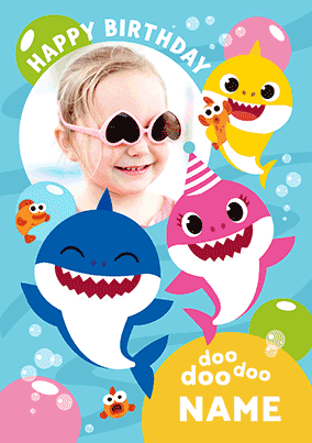 Baby Shark Photo Birthday 3D Card