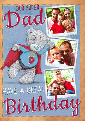 Me To You - Super Dad Multi Photo Upload Birthday3D  Card