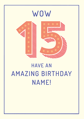 Wow 15 Personalised 3D Birthday Card