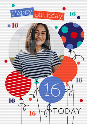 Flip Reveal 16 Photo Birthday Card