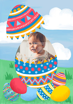 Flip Reveal Egg Photo Easter Card