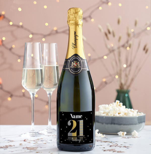 21 Today Personalised Champagne