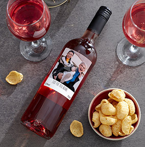 Text & Banner Photo Upload Rose Wine