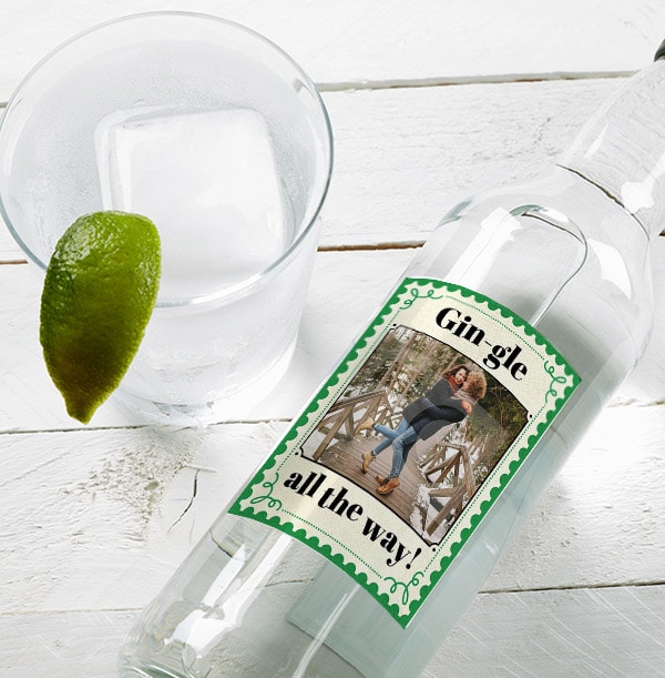 Christmas Gin-gle Personalised Photo London Dry Gin