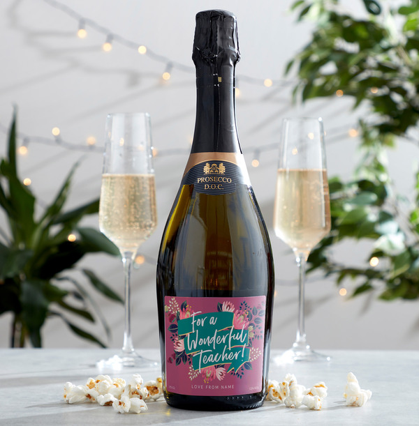 For a Wonderful Teacher Personalised Prosecco