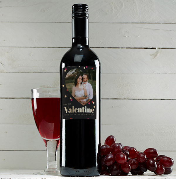 To My Valentine Personalised Red Wine - Photo Upload