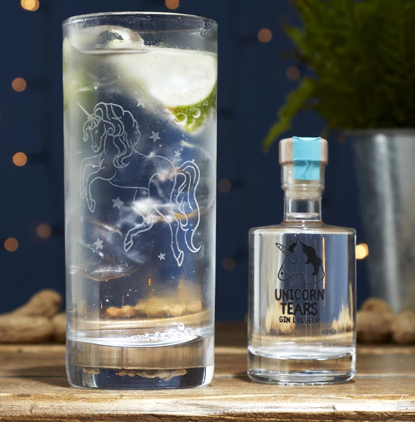 ZDISC 21.07.23 Unicorn Tears Gin and Gin Glass Gift Set - Was £17.99 Now £15.99