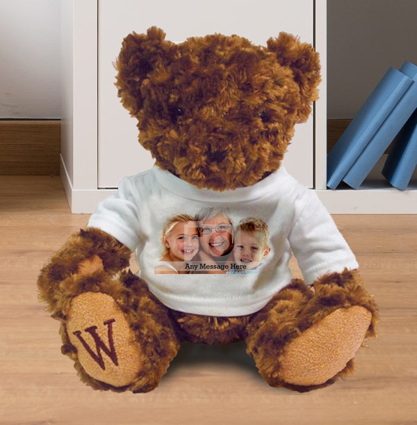 ZDISC Personalised Photo & Text Teddy Bear - William