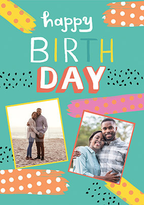 Happy Birthday Polka Dots Photo Card