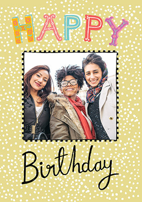 Happy Birthday Typographic Photo Card