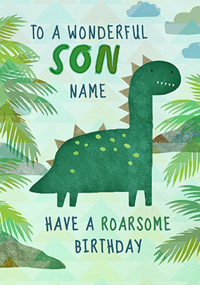 Son Roarsome Personalised Birthday Card