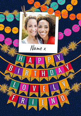 Lovely Friend Happy Birthday Photo Card