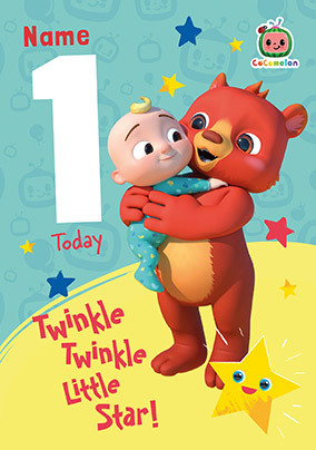 Bear Twinkle Twinkle first Birthday Card