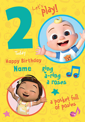 Ring a Ring a Roses Personalised second Birthday card