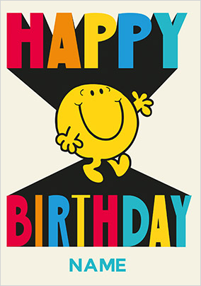 Mr Happy personalised Birthday Card