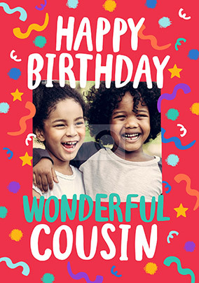 Wonderful Cousin Photo Birthday Card