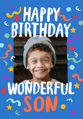 Wonderful Son Photo Birthday Card