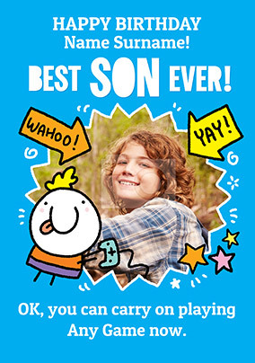 Best Son Ever Photo Birthday Card