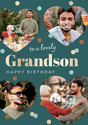 Lovely Grandson Photo Birthday Card
