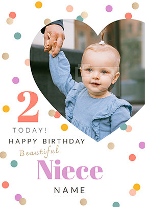 Niece 2 Today Photo Birthday Card