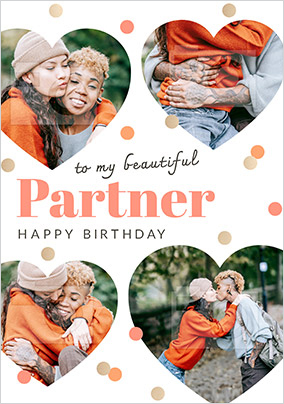 Beautiful Partner Photo Birthday Card