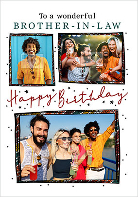 Wonderful Brother-in-Law Photo Birthday Card