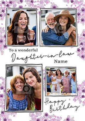 Wonderful Daughter-in-Law Photo Birthday Card