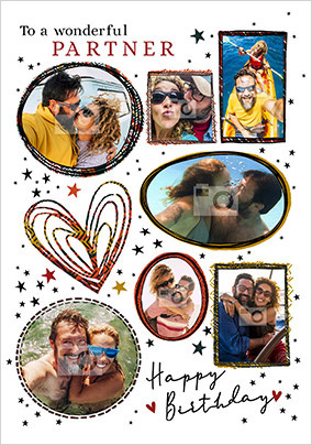 Wonderful Partner Photo Birthday Card