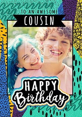 Awesome Cousin Photo Birthday Card