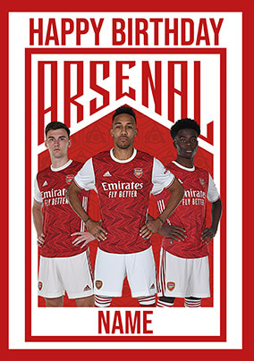 Arsenal Players Personalised Birthday Card