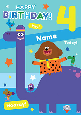 Hey Duggee - 4 Today Personalised Birthday Card