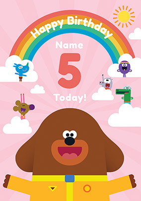 Hey Duggee - 5 Today Personalised Birthday Card