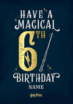 Harry Potter - Magical 6th Birthday Personalised Card