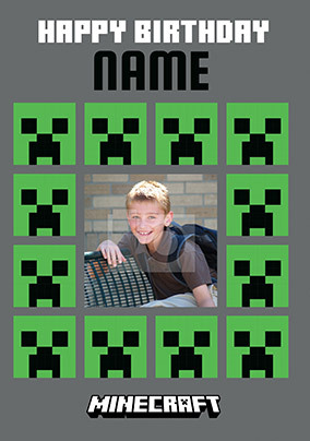 Minecraft Photo Birthday Card