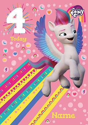 My Little Pony Movie - 4 Today Birthday Personalised Card
