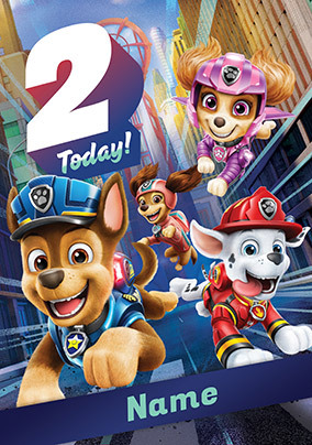 Paw Patrol Movie - 2nd Birthday Personalised Card