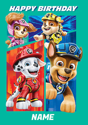 Paw Patrol Movie - Happy Birthday Personalised Card