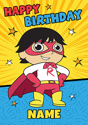 Ryan's World personalised Birthday Card