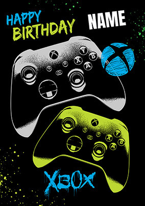 Happy Birthday Xbox Controller Personalised Birthday Card