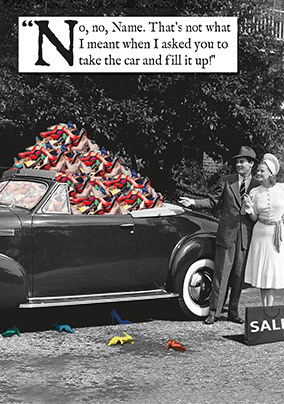 Fill the Car up personalised Birthday Card