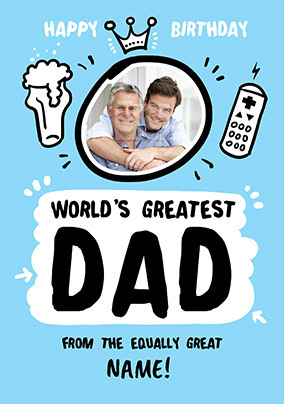 World's Greatest Dad photo Birthday Card