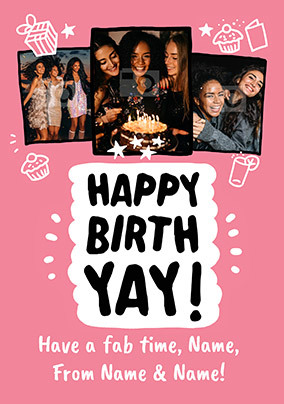 Happy Birth-YAY! photo Birthday Card