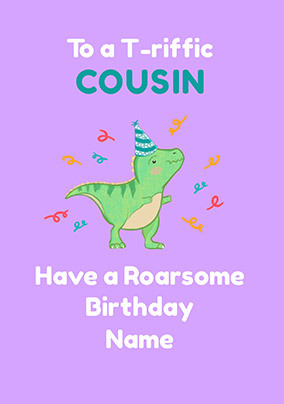 T-riffic Cousin Personalised Birthday Card