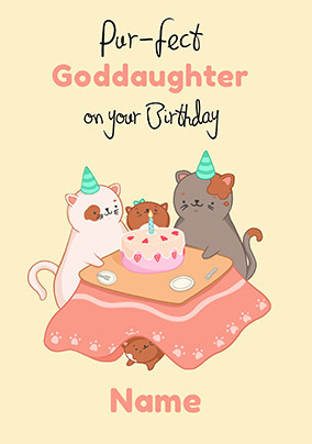 Pur-fect Goddaughter Personalised Birthday Card