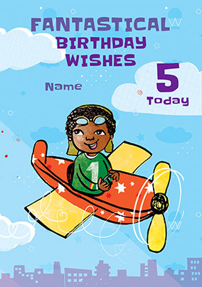 Fantastical 5th Birthday personalised card