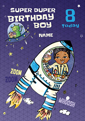 Super Duper 8th Birthday Personalised Card