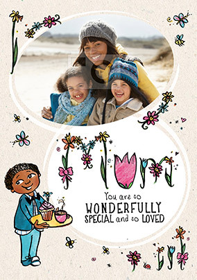 Wonderfully Special and Loved Photo Mum Birthday Card