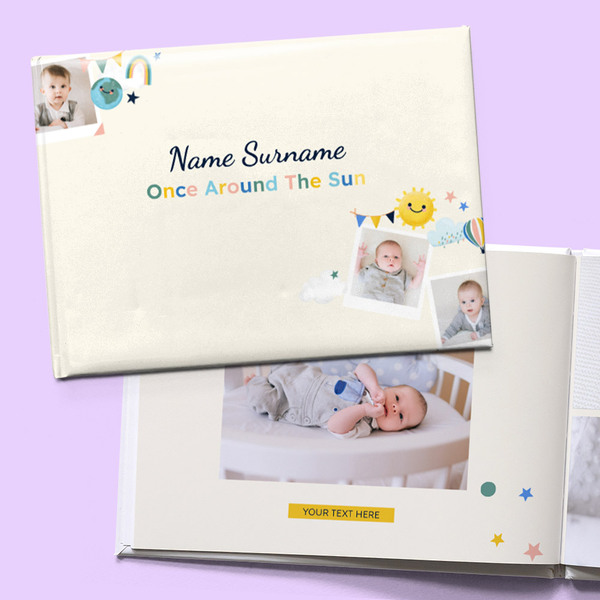 A4 Hard Cover Once Around the Sun Baby's First Photo Book