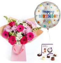 Tap to view Birthday Flowers & Balloon Gift Set