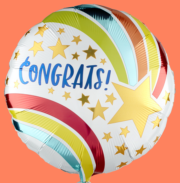 Congrats Star Inflated Balloon